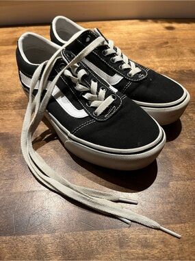 Vans Black Canvas Low-Top Sneakers with White Accents